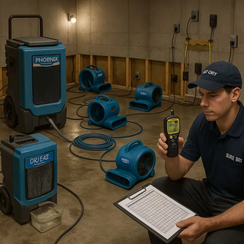 Structural Drying and Dehumidification process in Spring City, PA